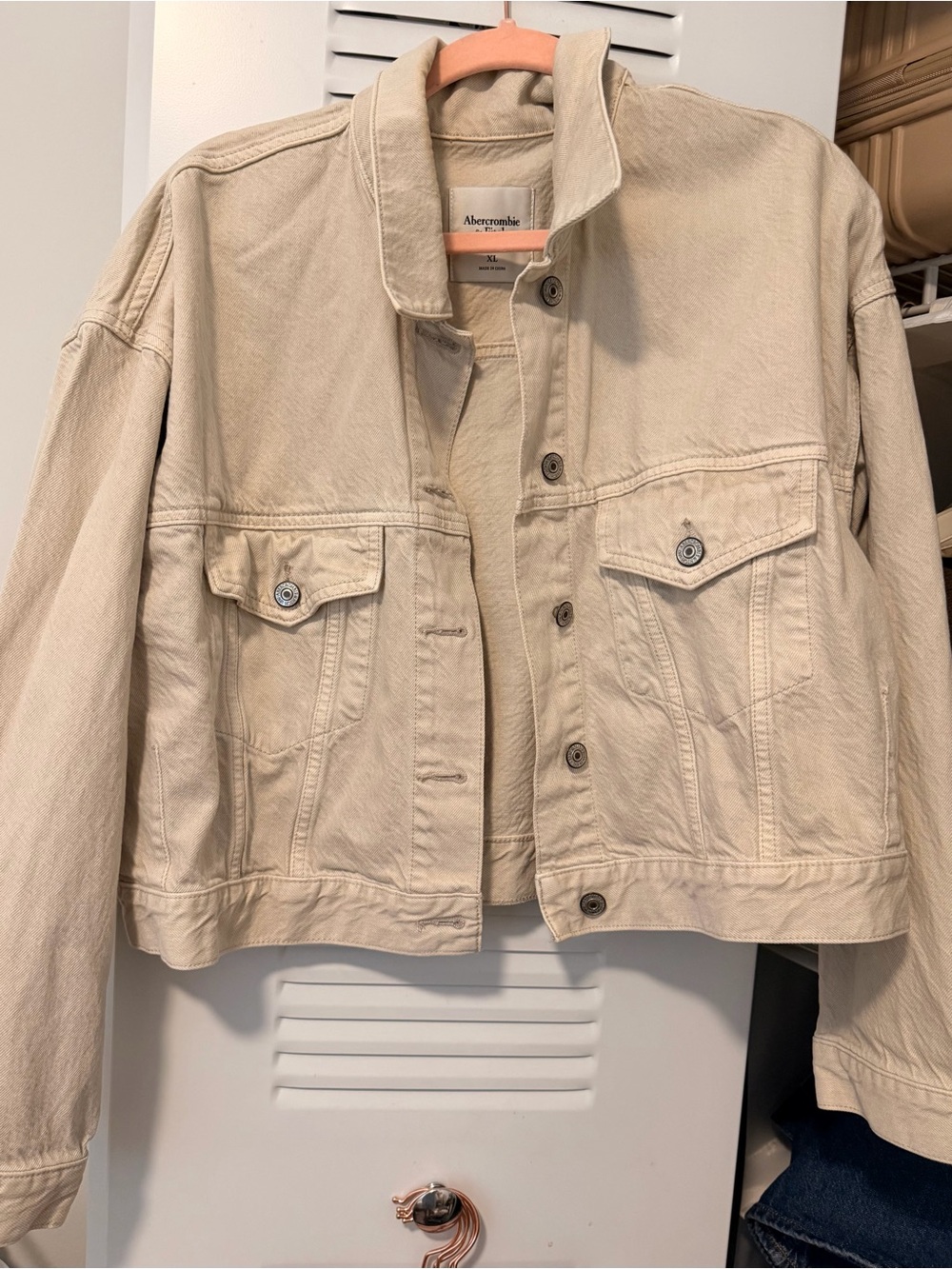 Abercrombie & Fitch Women's Beige Denim Jacket